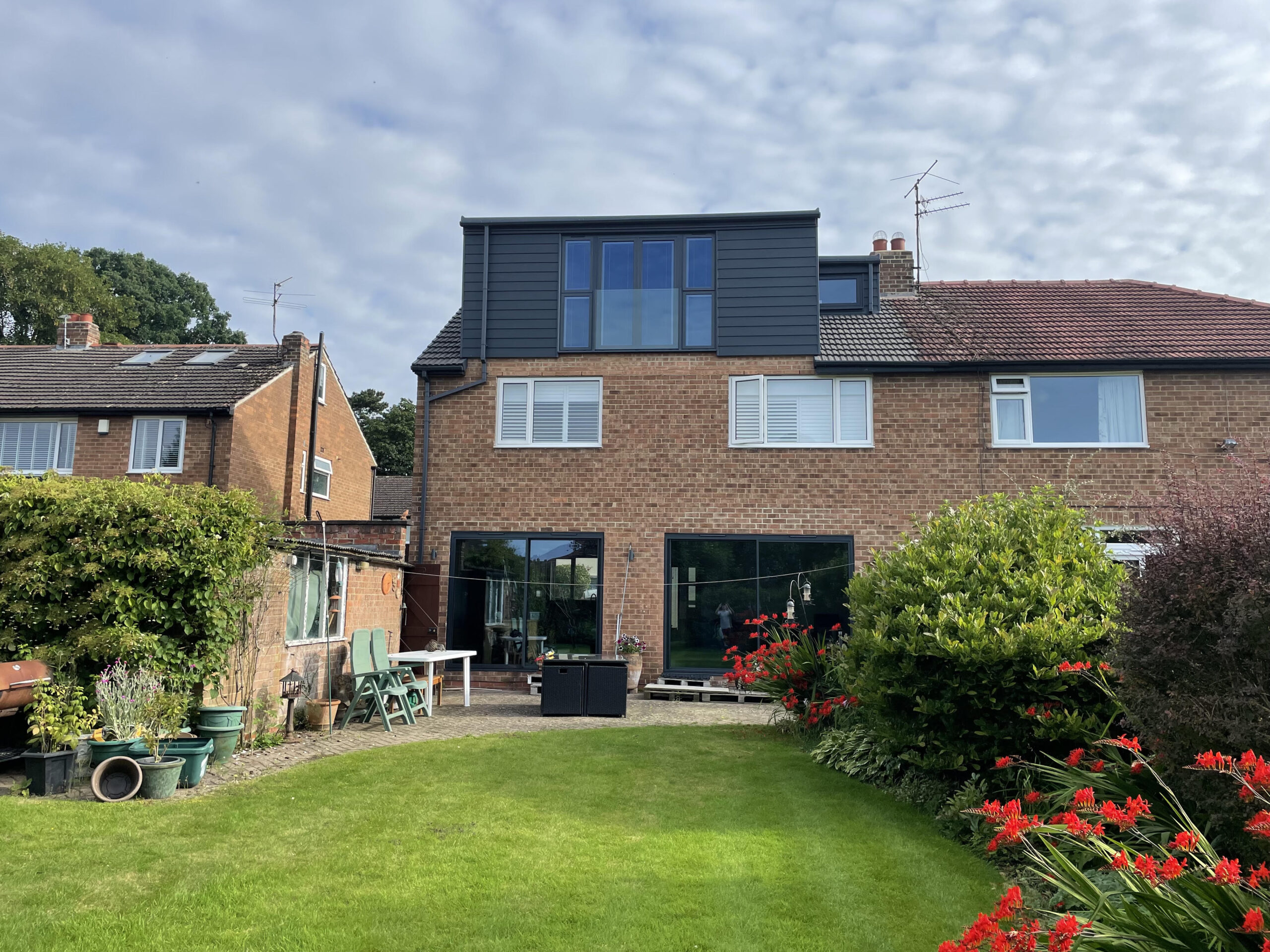 Rear dormer loft conversion with anthracite cladding
